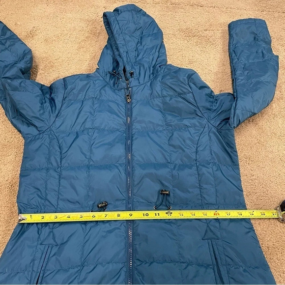 L.L. Bean Blue Hooded Puffer Down Jacket Downtek Water repellent down - Picture 7 of 10